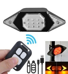 Wireless Remote Control System Rechargeable & Waterproof Safety Flashing LED Turn Signal Bicycle Indicator Light